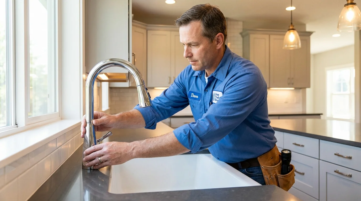 Kitchen faucet installation by Johns Plumbing LLC in Tsaile