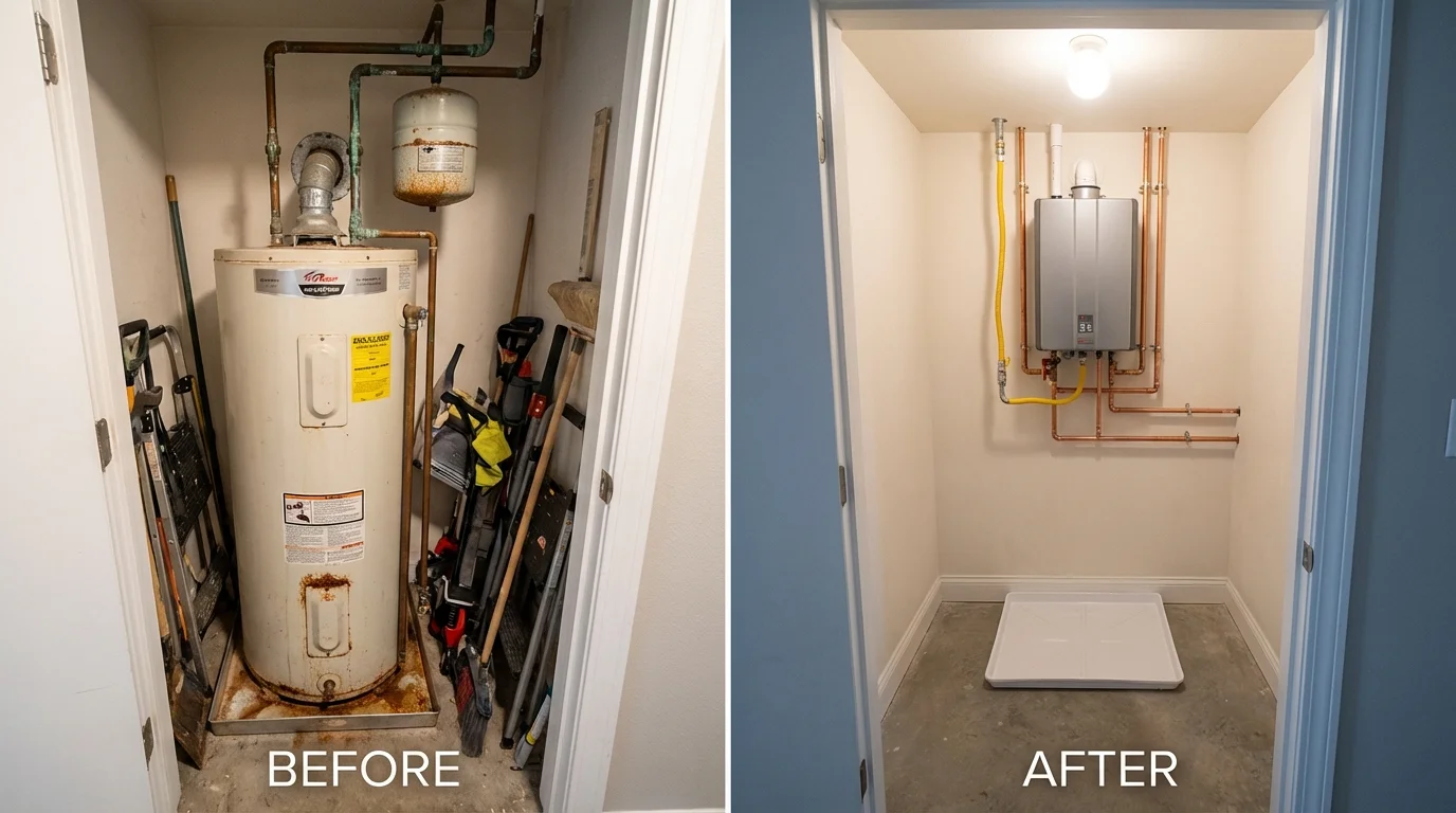 Tank water heater versus wall-mounted tankless unit comparison for Tsaile, AZ homeowners