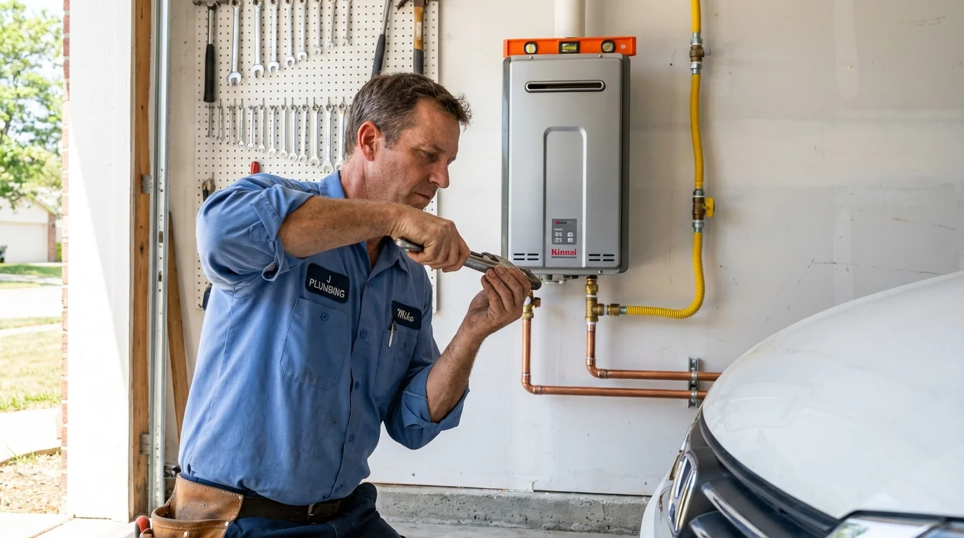 Tankless water heater installation by a Johns Plumbing LLC plumber in Tsaile